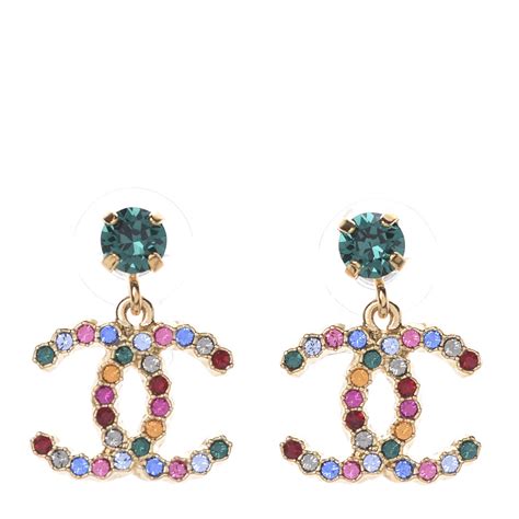 chanel rainbow earrings|chanel ring earrings.